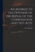 An Address to the Opposers of the Repeal of the Corporation and Test Acts by (Anna Letitia) 1743-1 Barbauld