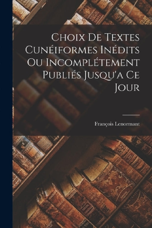 Choix De Textes Cunéiformes Inédits Ou Incomplétement Publiés Jusqu'a Ce Jour by François Lenormant