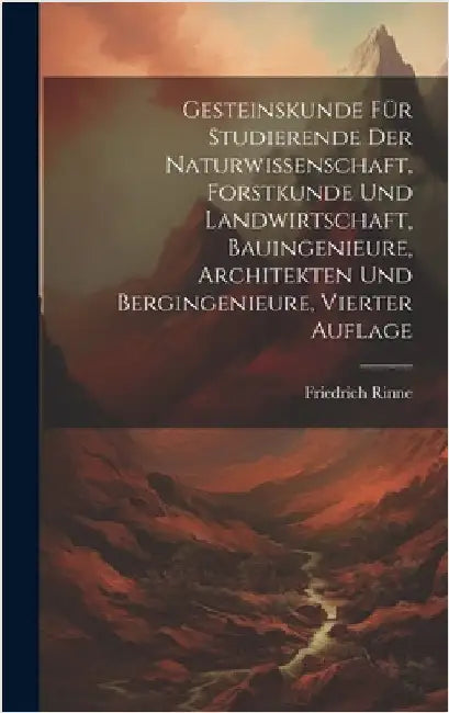 Gesteinskunde Für Studierende der Naturwissenschaft, Forstkunde und Landwirtschaft, Bauingenieure, Architekten und Bergingenieure, Vierter Auflage by Rinne, Friedrich