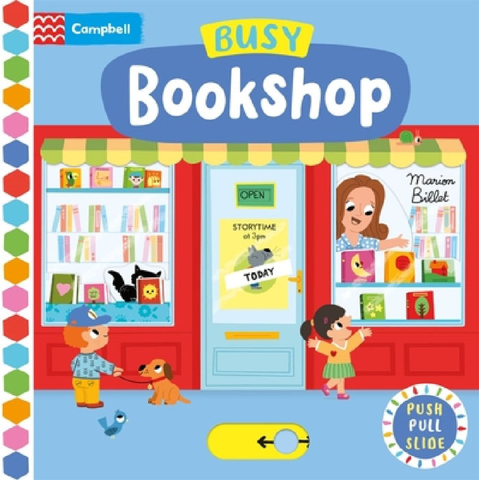 Busy Bookshop: A Push, Pull, Slide Book by Marion Billet