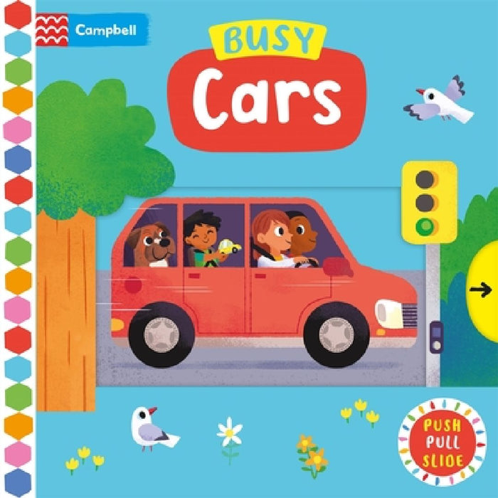 Busy Cars: A Push, Pull, Slide Book by Campbell Books