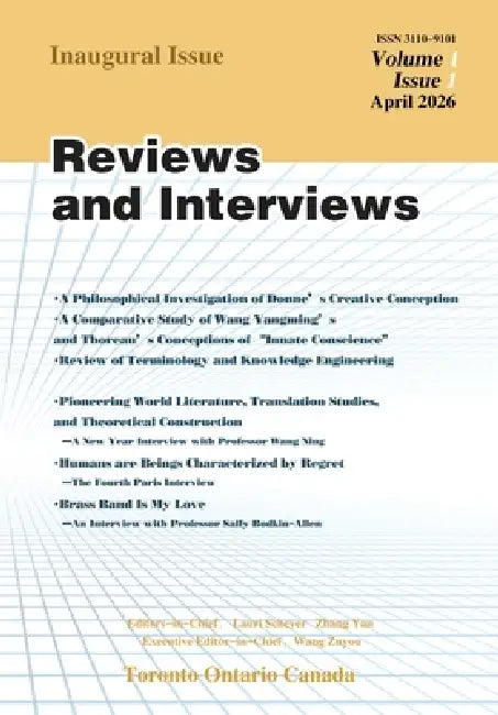 Reviews and Interviews (Inaugural Issue) by Lauri Scheyer, Yan Zhang, Zuyou Wang