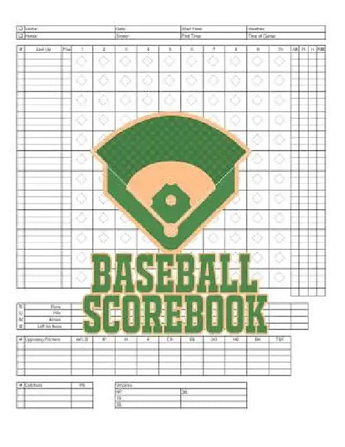 Baseball Scorebook: 100 Scoring Sheets For Baseball and Softball Games, Glover's Scorebooks, Large (8.5X 11) by Na Sr