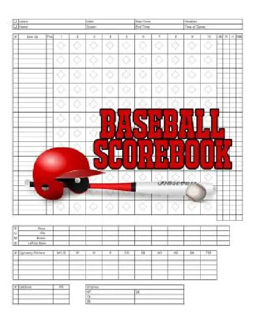 Baseball Scorebook: 100 Scoring Sheets For Baseball and Softball Games, Glover's Scorebooks, Large (8.5X 11) by Na Sr