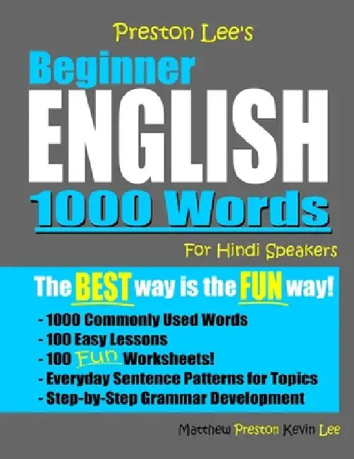 Preston Lee's Beginner English 1000 Words For Hindi Speakers by Matthew Preston
