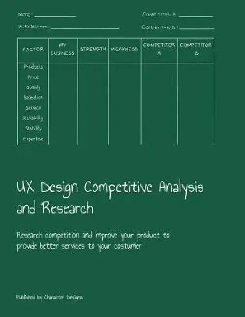 UX Design Competitive Analysis and Research: Research competition and improve your product to provide better services to your costumer by Character Designs