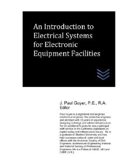 An Introduction to Electrical Systems for Electronic Equipment Facilities by J. Paul Guyer
