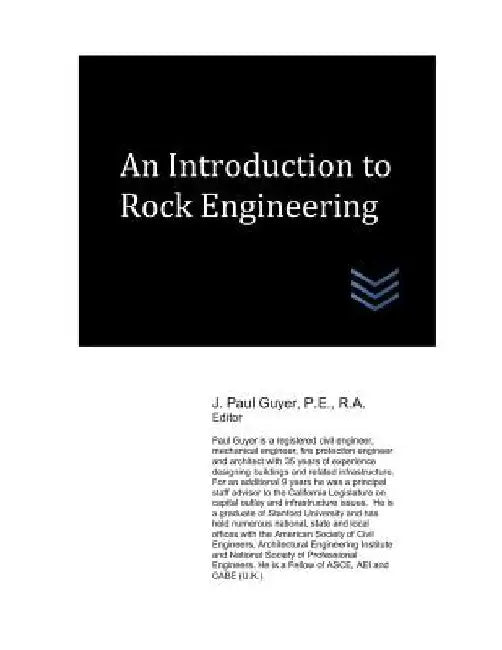 An Introduction to Rock Engineering by J. Paul Guyer