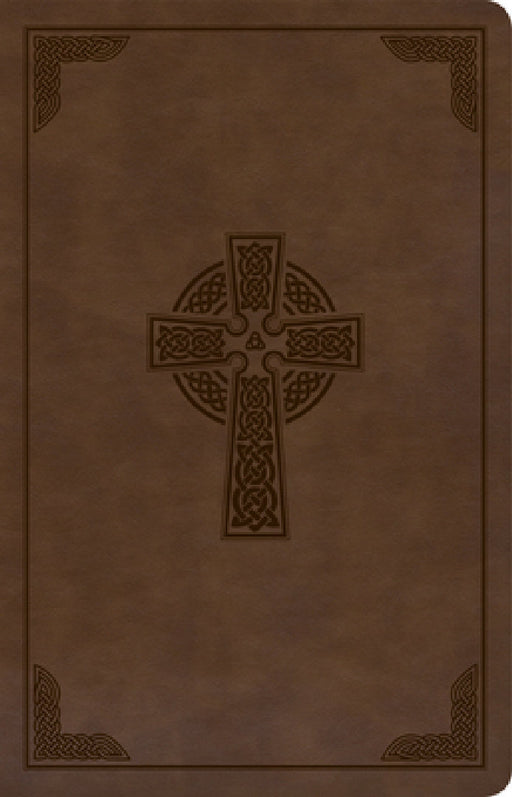 KJV Large Print Personal Size Reference Bible, Brown Celtic Cross Leathertouch, Indexed by Holman Bible Publishers
