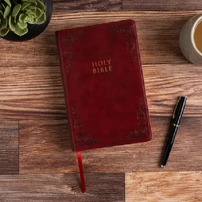 KJV Large Print Personal Size Reference Bible, Burgundy Leathertouch, Indexed by Holman Bible Publishers