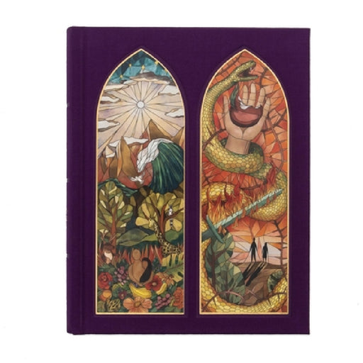 CSB Notetaking Bible, Stained Glass Edition, Amethyst Cloth Over Board by Csb Bibles by Holman
