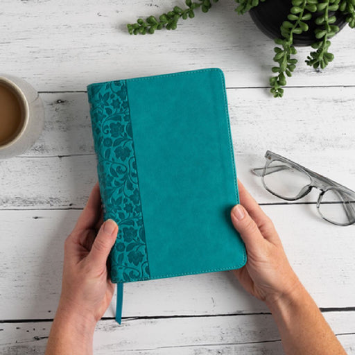 CSB Large Print Personal Size Reference Bible, Teal Leathertouch by Csb Bibles by Holman