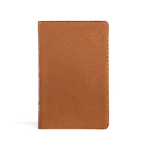 CSB Single-Column Personal Size Bible, Saddle Genuine Leather by Csb Bibles by Holman