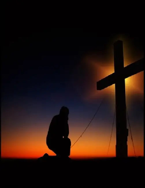 Prayer at the Cross Christian Inspirational Notebook: 100 Pages 8.5" X 11" Wide Ruled Line Paper by Rwg