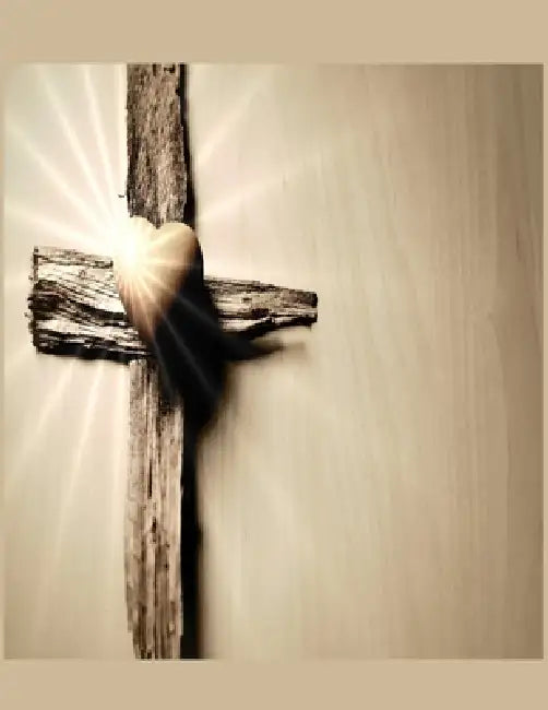Heart and the Cross Christian Inspirational Notebook: 100 Pages 8.5" X 11" Wide Ruled Line Paper by Rwg