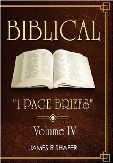 Biblical "1 Page Briefs": Volume IV by Shafer, James R.