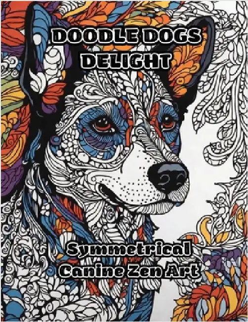 Doodle Dogs Delight: Symmetrical Canine Zen Art by Colorzen