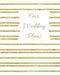 Our Wedding Plans: Complete Wedding Plan Guide to Help the Bride & Groom Organize Their Big Day. Gold & White Sparkly Stripes Cover Desig by Lilac House