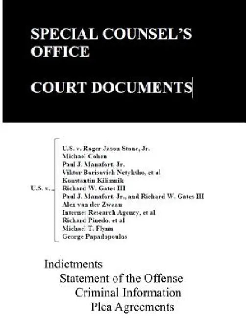 Special Counsel's Office Court Documents: April 2019 by Department of Justice