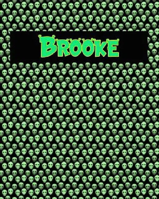 120 Page Handwriting Practice Book with Green Alien Cover Brooke: Primary Grades Handwriting Book by Sheldon Franks