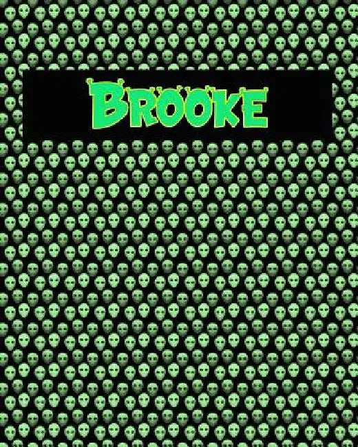 120 Page Handwriting Practice Book with Green Alien Cover Brooke: Primary Grades Handwriting Book by Sheldon Franks