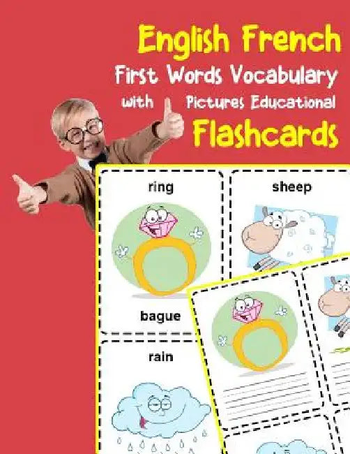 English French First Words Vocabulary with Pictures Educational Flashcards: Fun flash cards for infants babies baby child preschool kindergarten toddl by Brighter Zone