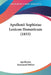 Apollonii Sophistae Lexicon Homericum (1833) by Apollonius, Immanuel Bekker