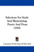 Selections For Study And Memorizing: Poetry And Prose (1910) by University of the State of New York