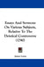 Essays And Sermons On Various Subjects, Relative To The Deistical Controversy (1790) by James Lunn