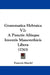 Grammatica Hebraica V2: A Punctis Aliisque Inventis Massorethicis Libera (1743) by Francois Masclef
