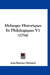 Melanges Historiques Et Philologiques V1 (1754) by Jean-Baptiste Michault