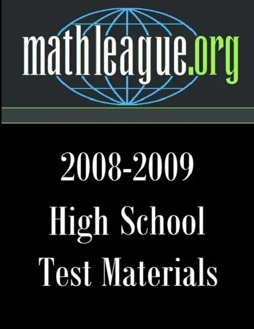 High School Test Materials 2008-2009 by Tim Sanders