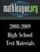 High School Test Materials 2008-2009 by Tim Sanders