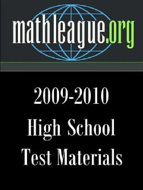 High School Test Materials 2009-2010 by Tim Sanders