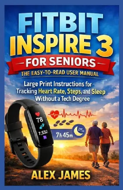 Fitbit Inspire 3 for Seniors: The Easy-to-Read User Manual: Large Print Instructions for Tracking Heart Rate, Steps, and Sleep Without a Tech Degree by Alex James