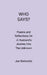 Who Says?: Poems and Reflections On A Husband's Journey Into The Unknown by Joe Berkowitz