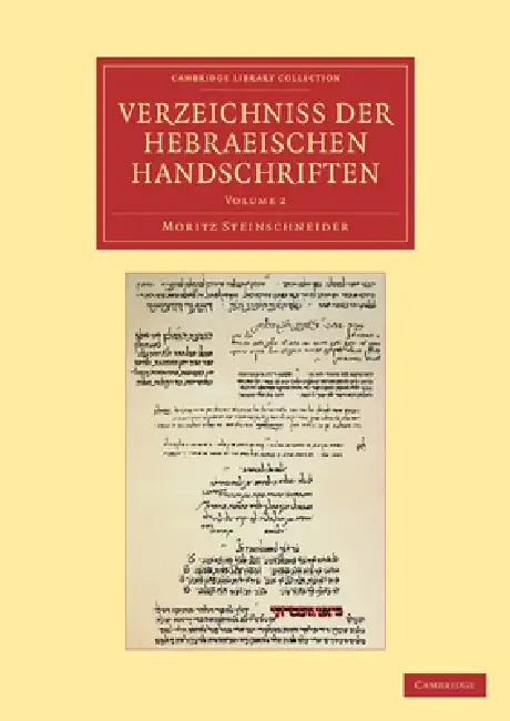 Verzeichniss Der Hebraischen Handschriften by Moritz Steinschneider