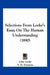 Selections From Locke's Essay On The Human Understanding (1890) by John Locke, S. H. Emmens