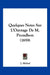 Quelques Notes Sur L'Ouvrage De M. Proudhon (1859) by J. Michel