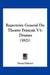 Repertoire General Du Theatre Francais V1: Drames (1821) by Denis Diderot