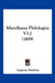Miscellanea Philologica V1-2 (1809) by Augustus Matthiae