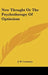 New Thought Or The Psychotherapy Of Optimism by J. W. Courtney