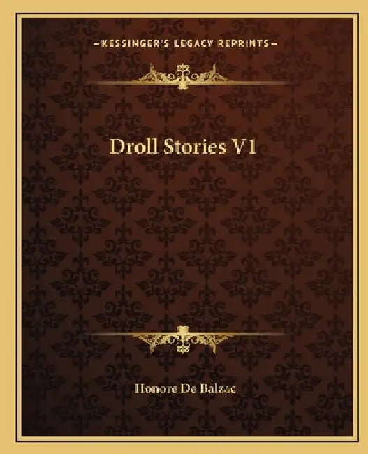Droll Stories V1 by Honore De Balzac