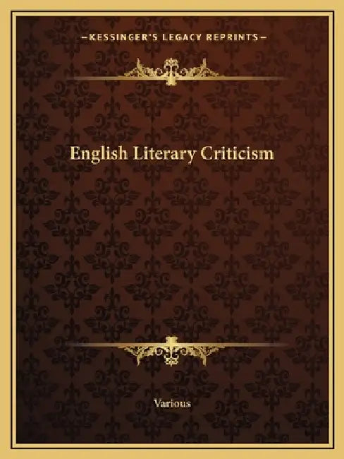 English Literary Criticism by Various
