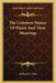 The Common Names Of Plants And Their Meanings by Willard N. Clute