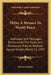 Hitler A Menace To World Peace: Addresses And Messages Delivered At The Peace And Democracy Rally At Madison Square Garden March 15, 1937 by Various Authors