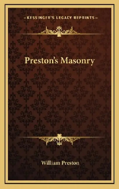 Preston's Masonry by William Preston