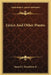 Lyrics And Other Poems by Jr. Donaldson Samuel J.