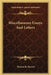 Miscellaneous Essays And Letters by Thomas R. Hazard