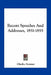 Recent Speeches and Addresses, 1851-1855 by Charles Sumner